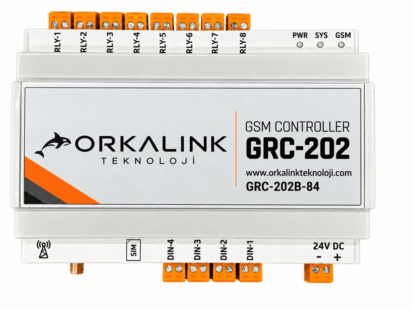 GRC-202B-84 GSM Kontrol Cihazı 8 Röle - 4 Dijital Giriş - BATARYALI