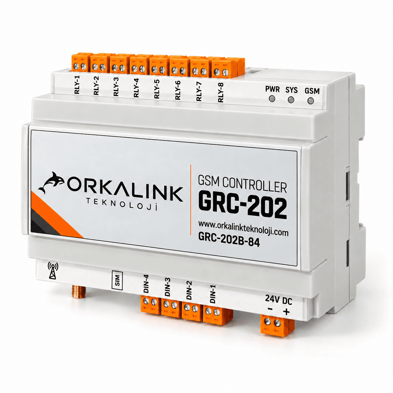 GRC-202B-84 GSM Kontrol Cihazı 8 Röle - 4 Dijital Giriş - BATARYALI görsel 2